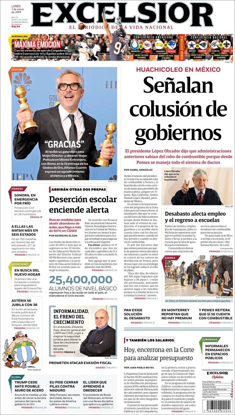 Portada de Excelsior (México)