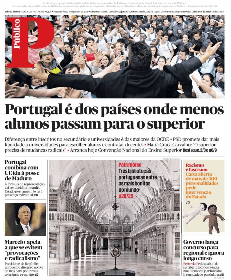 Portada de Público (Portugal)