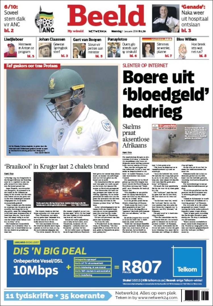 Portada de Beeld (Sud&aacute;frica)