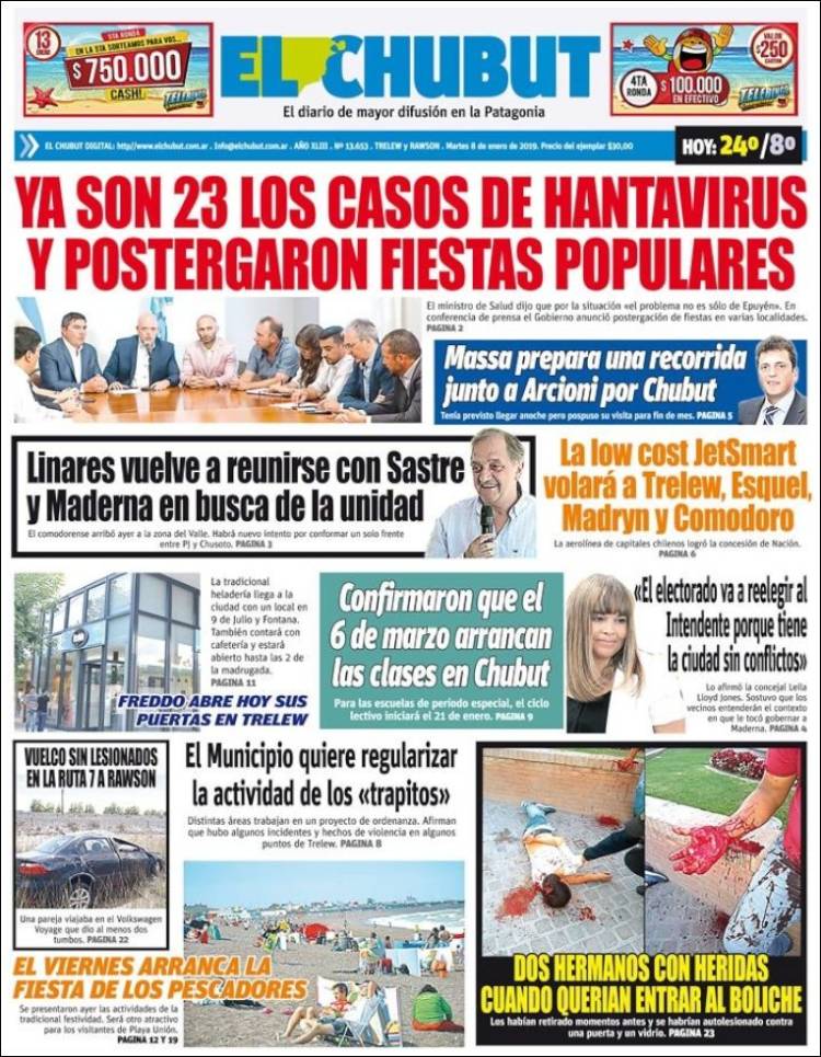 Portada de El Chubut (Argentina)