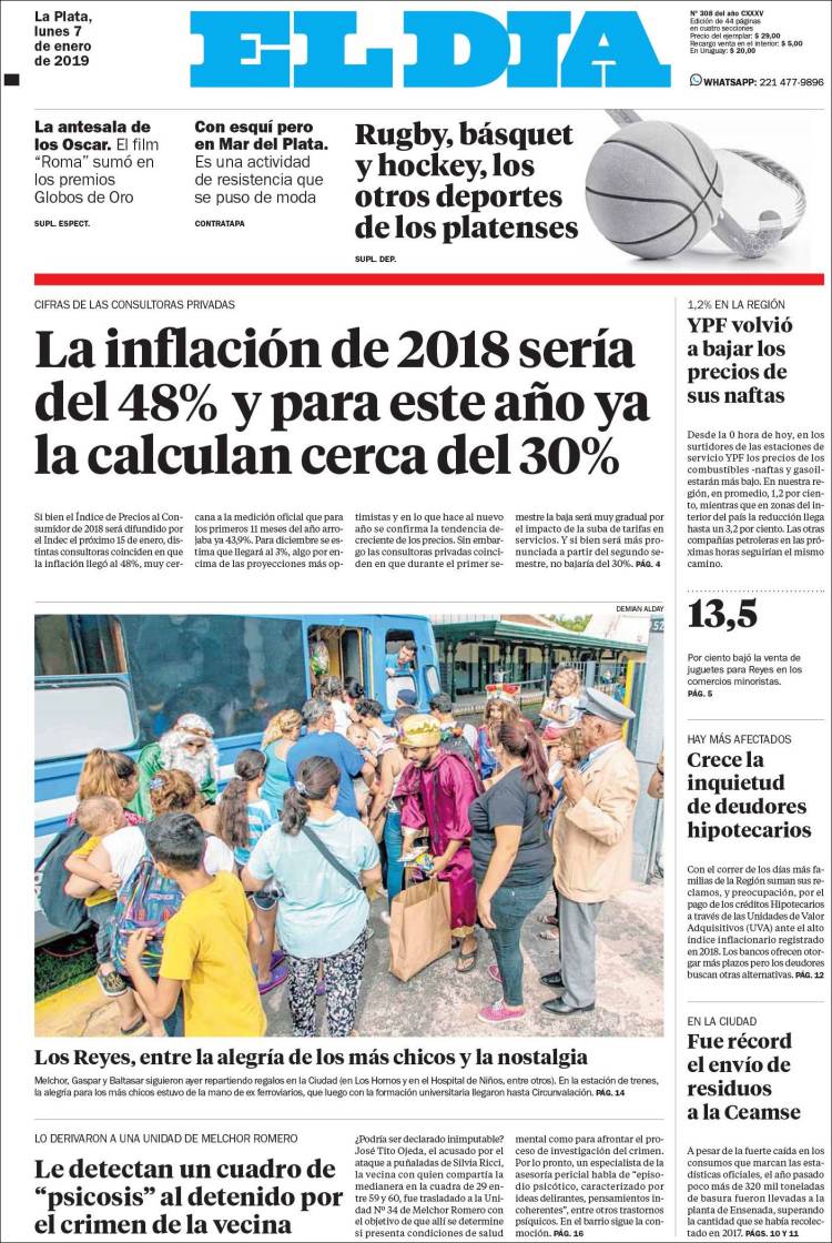 Portada de El Día de la Plata (Argentina)