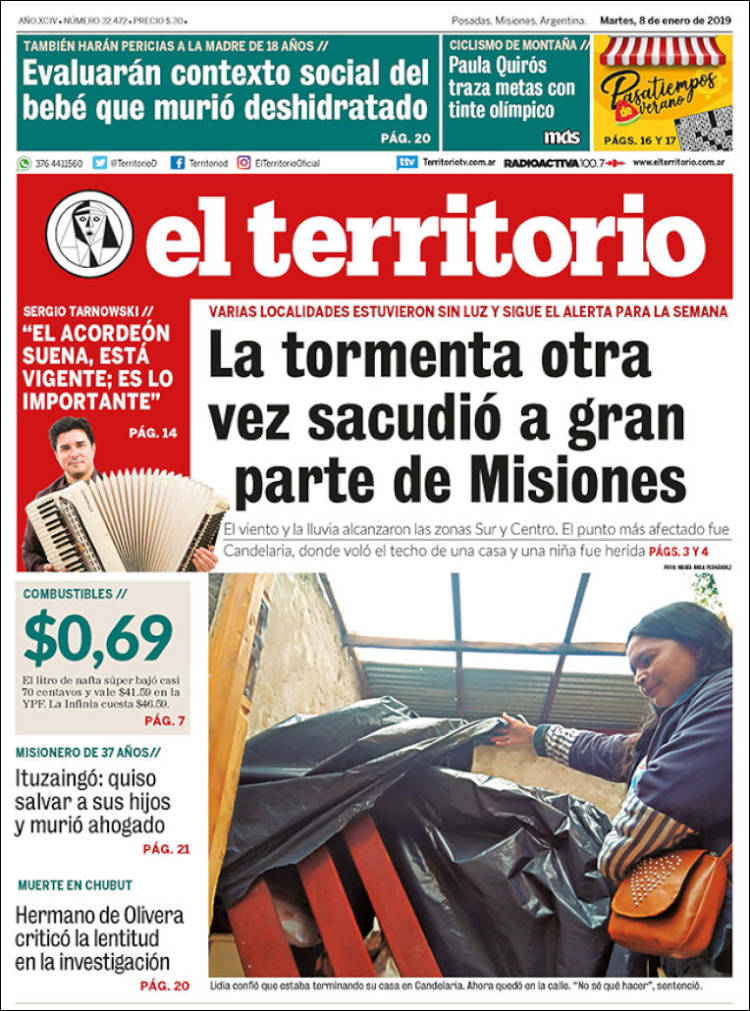 Portada de El Territorio (Argentina)