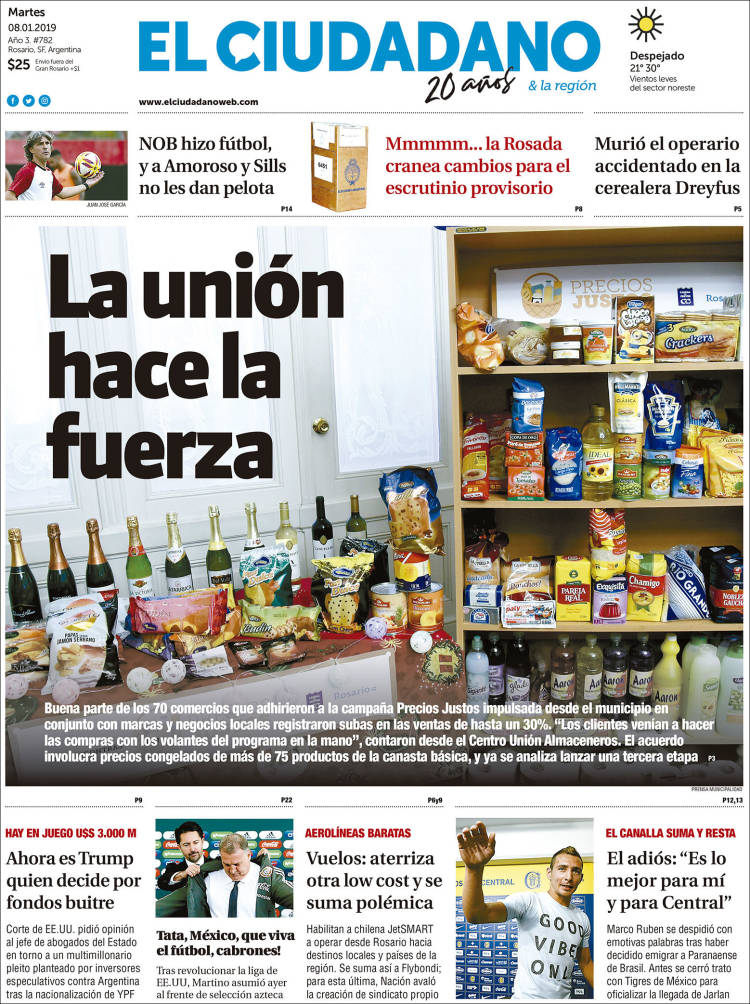 Portada de Diario El Ciudadano (Argentina)