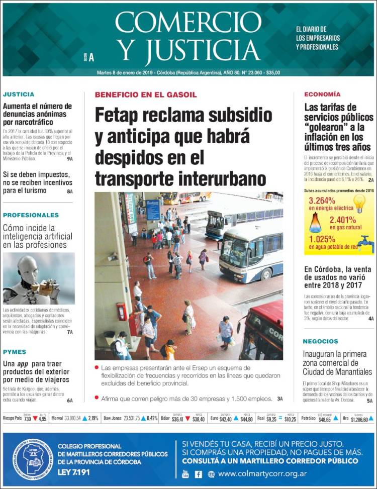 Portada de Comercio y Justicia (Argentina)