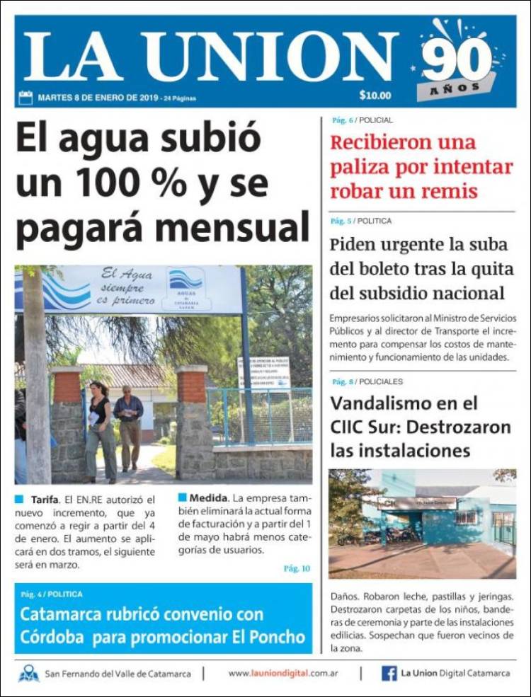 Portada de La Unión (Argentina)