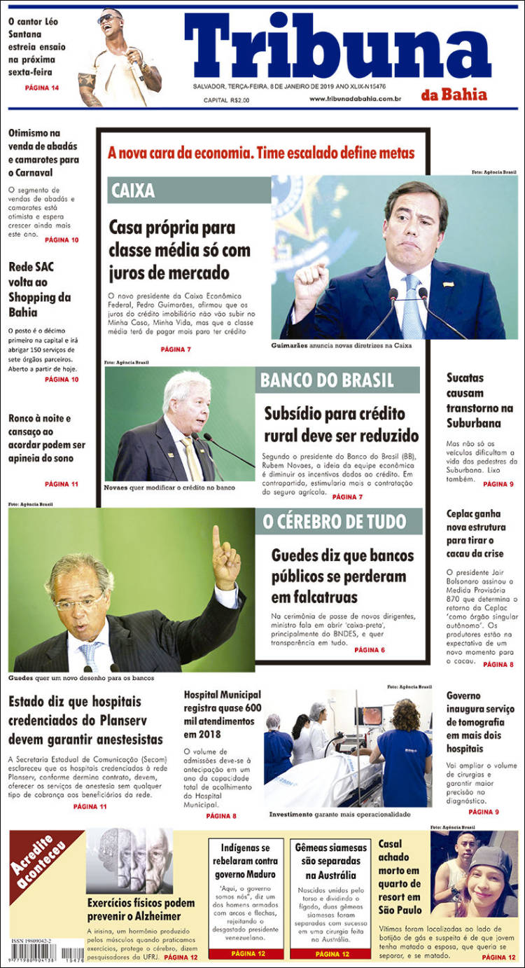 Portada de Tribuna da Bahia (Brasil)