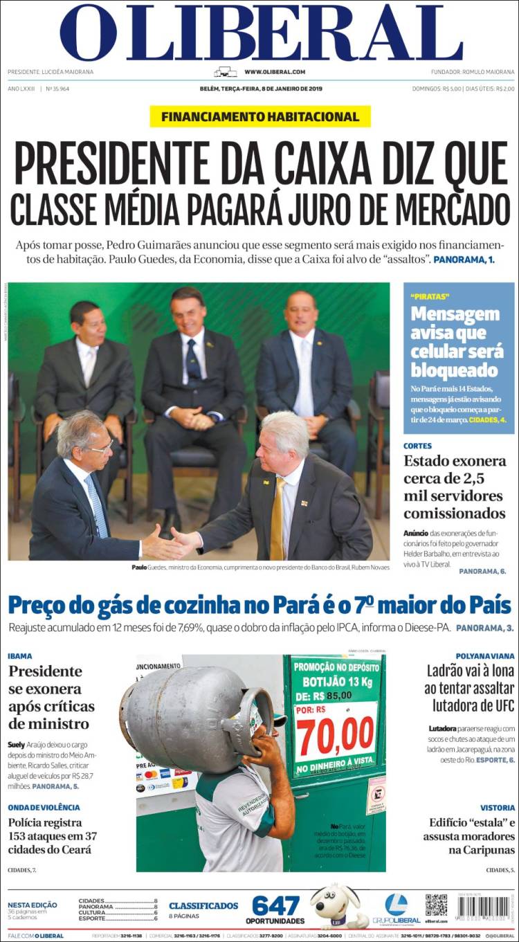 Portada de O Liberal (Brasil)