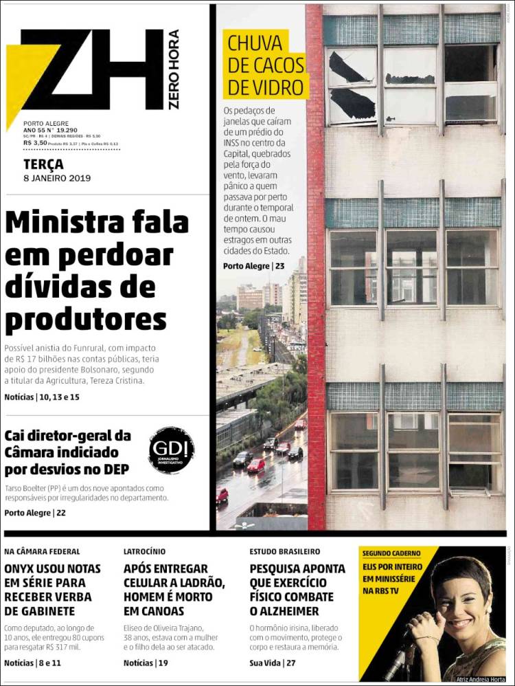 Portada de Zero Hora (Brasil)