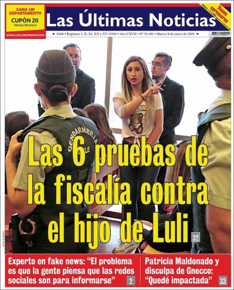 Portada de Las Últimas Noticias (Chile)