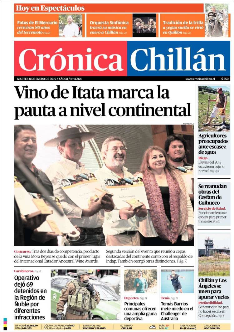 Portada de Crónica Chillán (Chile)