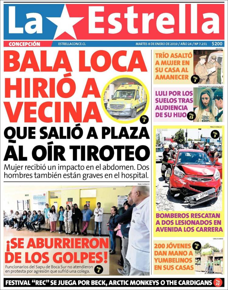 Portada de La Estrella de Concepción (Chile)