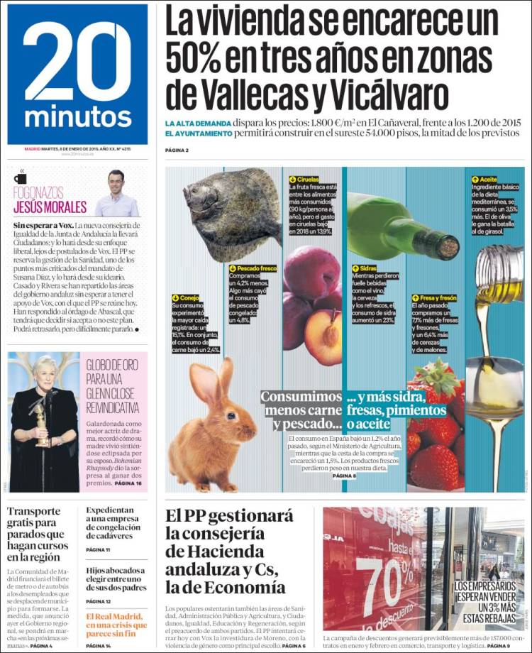 Portada de 20 Minutos - Madrid (Espa&ntilde;a)