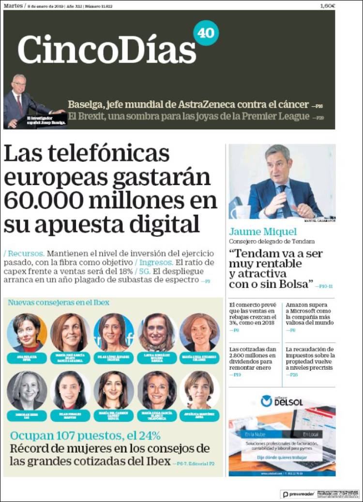 Portada de Cinco Días (Espa&ntilde;a)