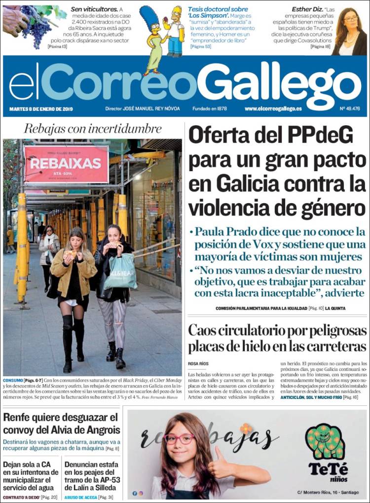 Portada de El Correo Gallego (Espa&ntilde;a)