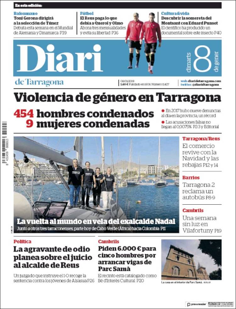 Portada de Diari de Tarragona (Espa&ntilde;a)