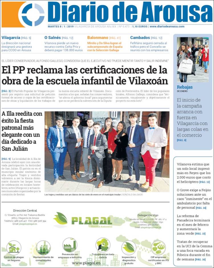 Portada de Diario de Arousa (Espa&ntilde;a)