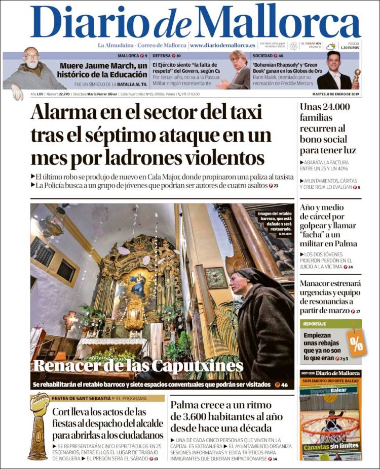 Portada de Diario de Mallorca (Espa&ntilde;a)