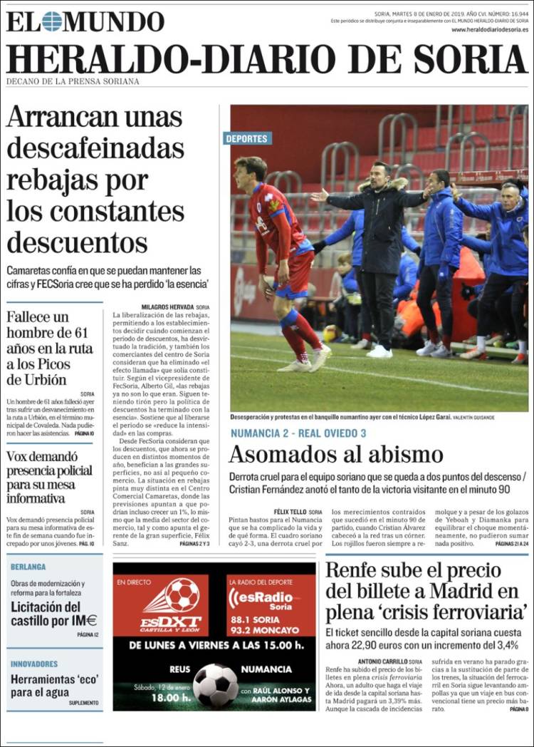 Portada de Diario de Soria (Espa&ntilde;a)