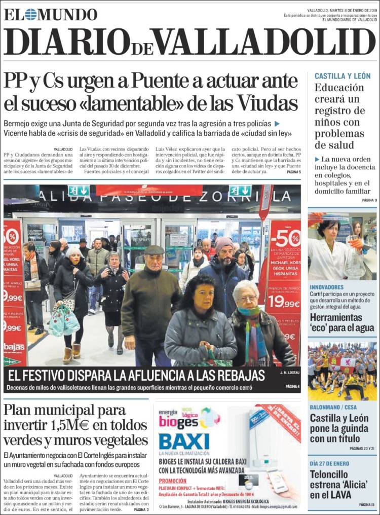 Portada de Diario de Valladolid (Espa&ntilde;a)