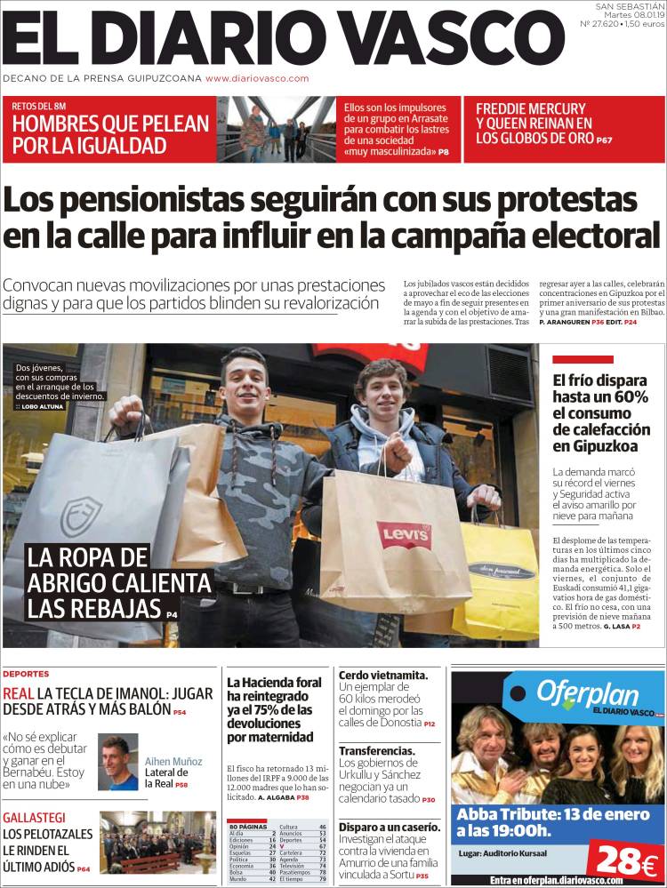 Portada de Diario Vasco (Espa&ntilde;a)