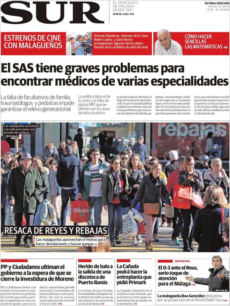 Portada de Diario el Sur (Espa&ntilde;a)