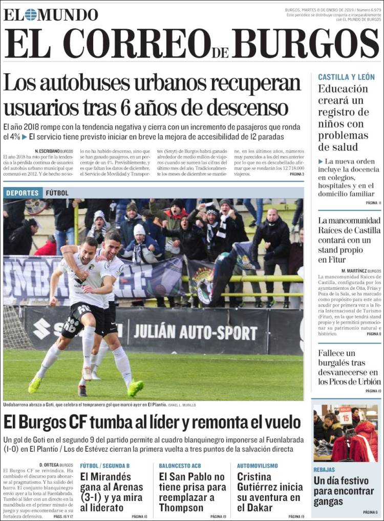Portada de El Correo de Burgos (Espa&ntilde;a)
