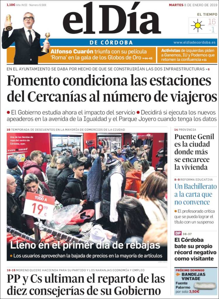 Portada de El Día de Córdoba (Espa&ntilde;a)