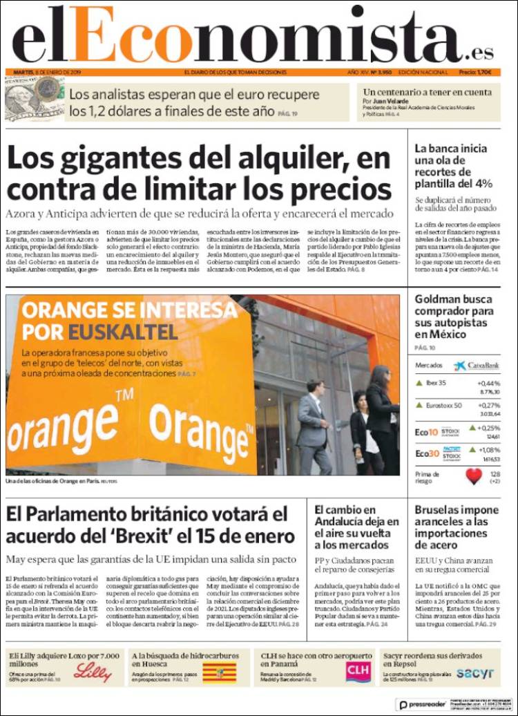 Portada de El Economista (Espa&ntilde;a)