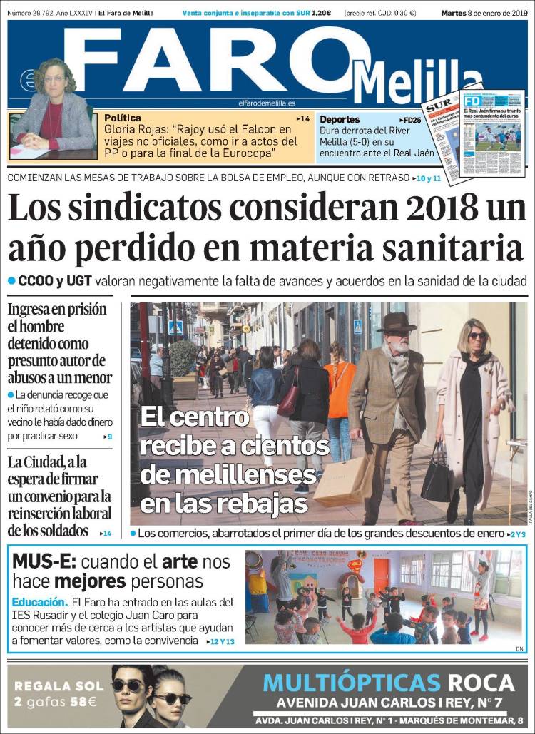 Portada de El Faro de Melilla (Espa&ntilde;a)