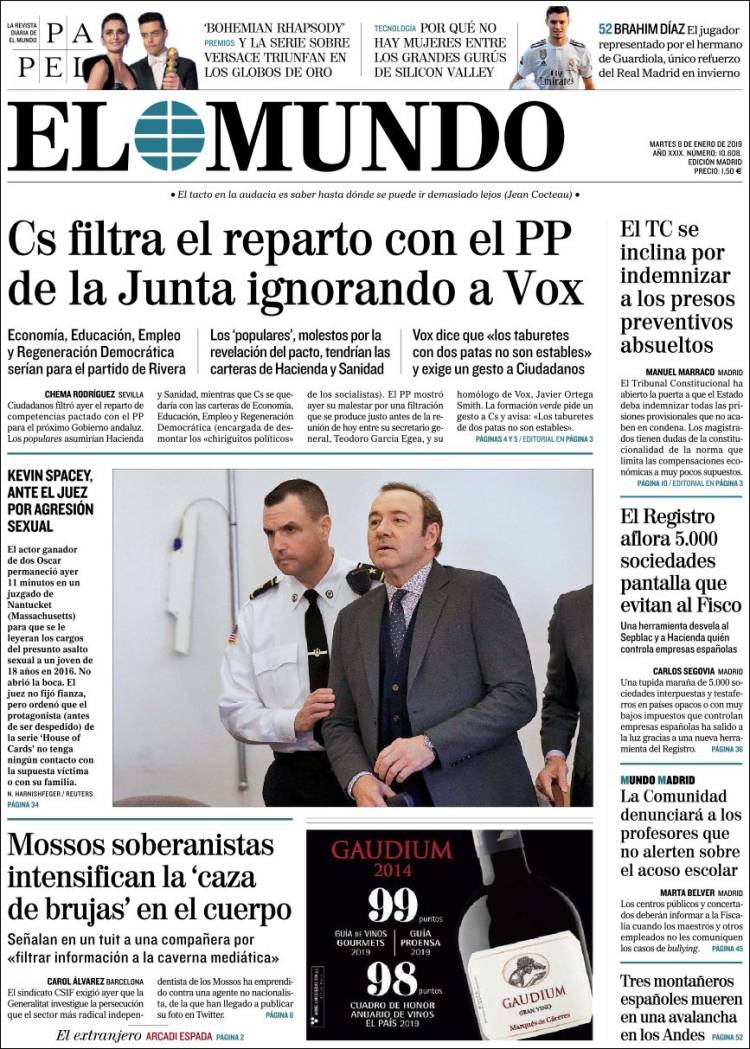 Portada de El Mundo (Espa&ntilde;a)