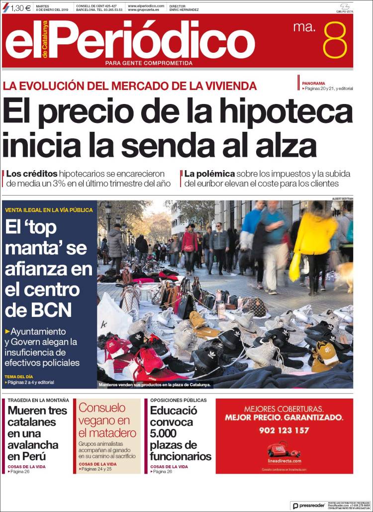 Portada de El Periódico (Espa&ntilde;a)