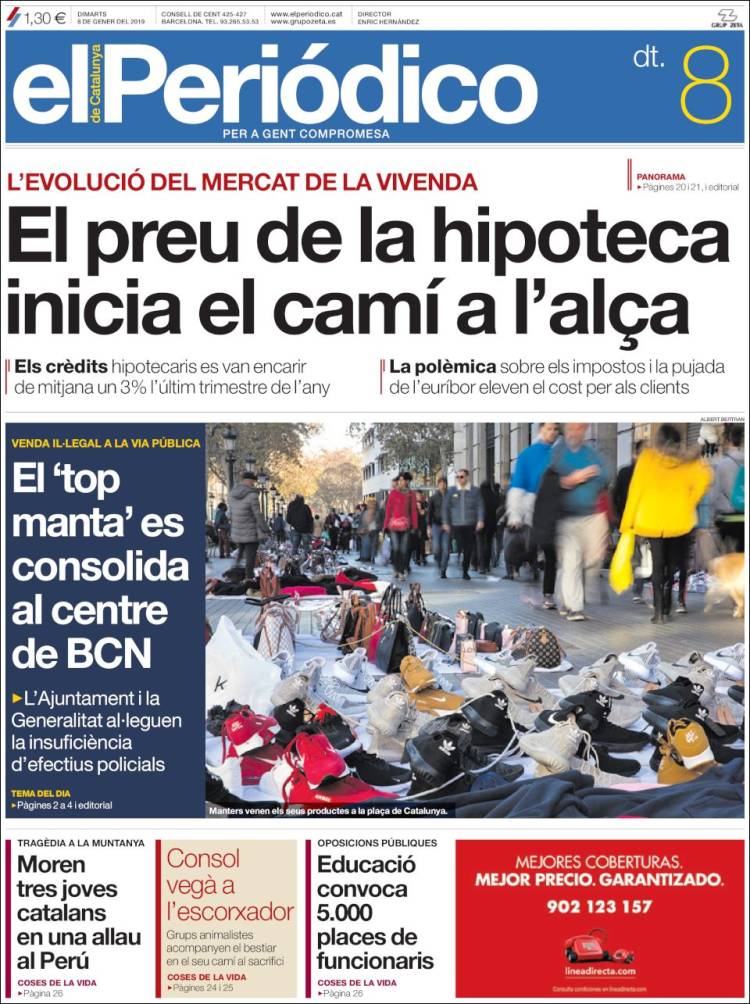Portada de El Periódico de Catalunya (Espa&ntilde;a)