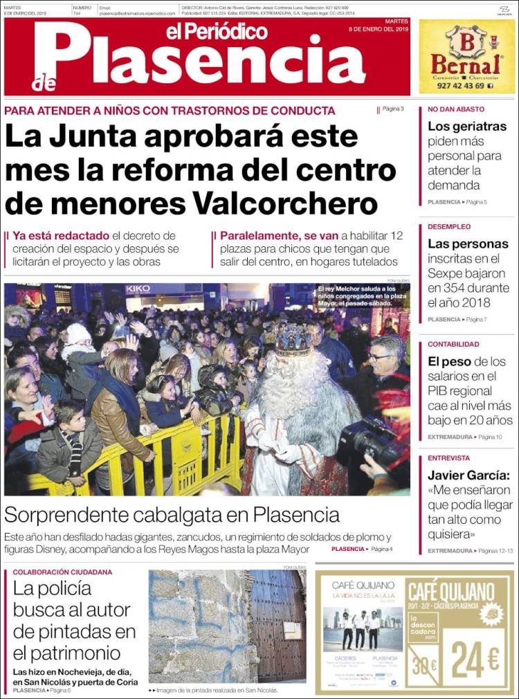 Portada de El Periódico de Extremadura (Espa&ntilde;a)