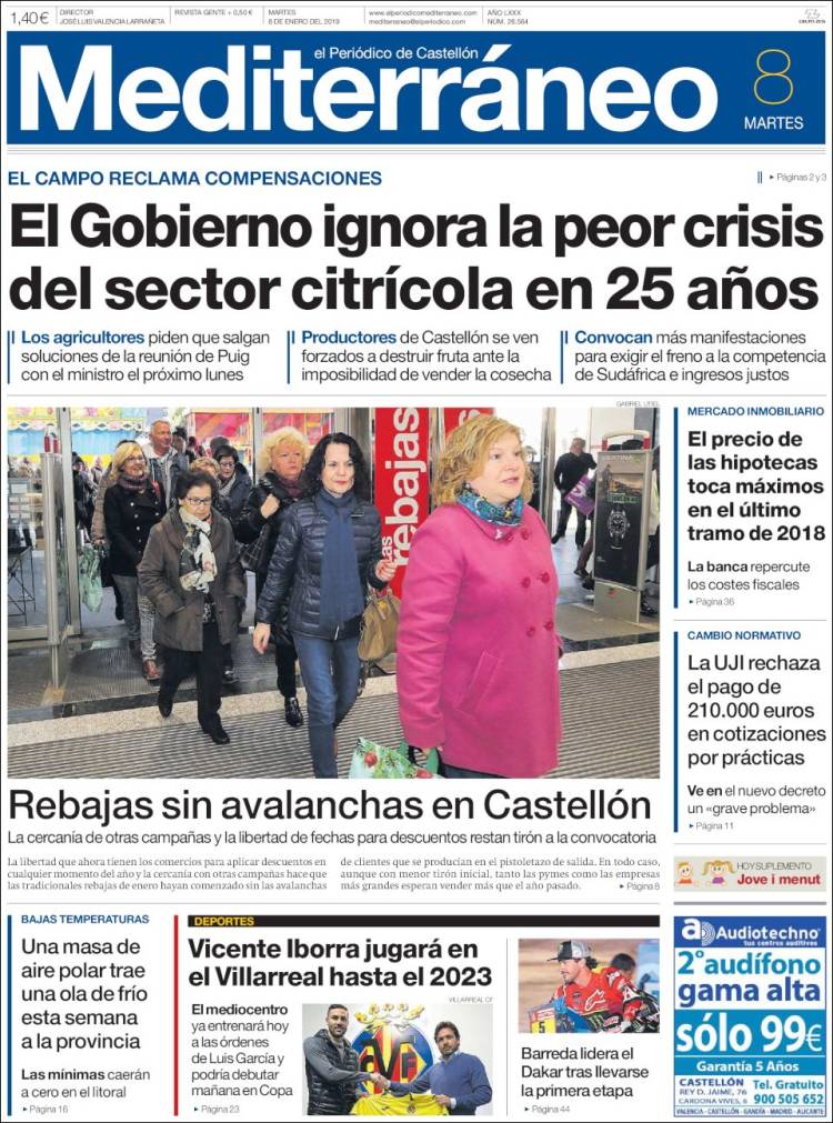 Portada de El Periódico Mediterraneo (Espa&ntilde;a)