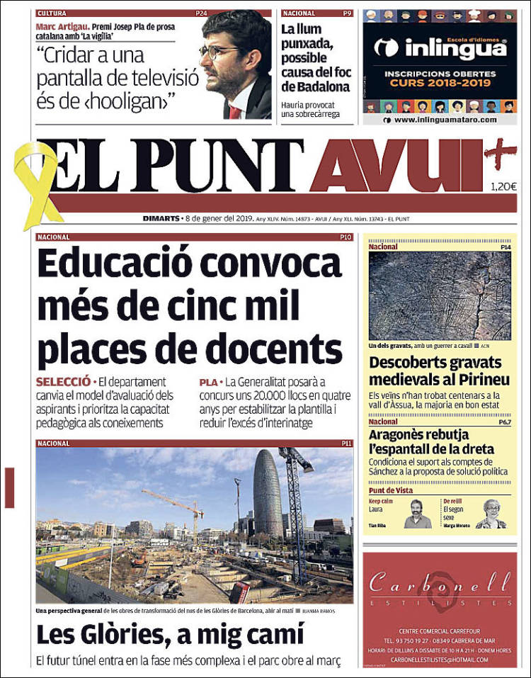 Portada de El Punt Avui (Espa&ntilde;a)