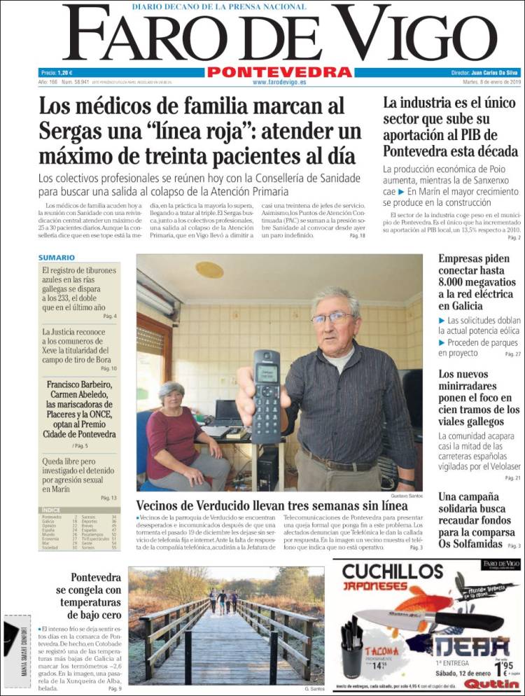 Portada de El Faro de Vigo - Pontevedra (Espa&ntilde;a)