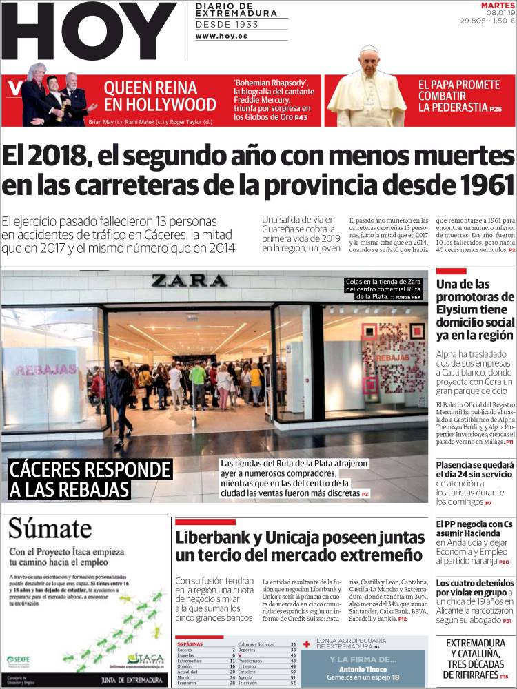 Portada de Hoy - Caceres (Espa&ntilde;a)