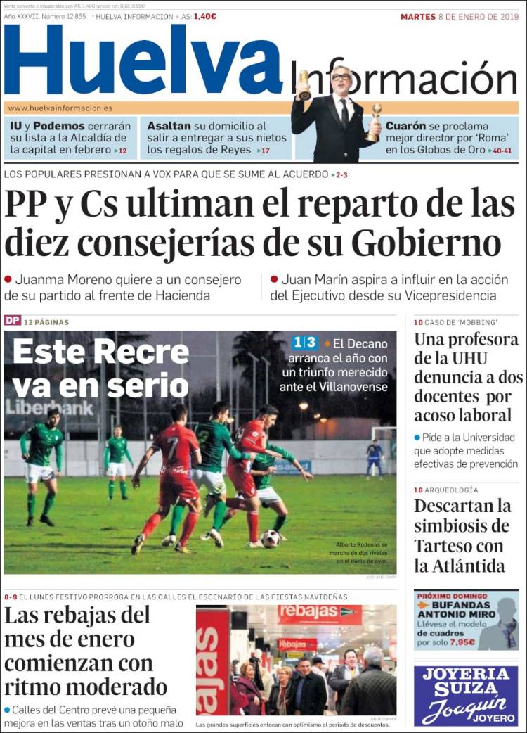 Portada de Huelva Información (Espa&ntilde;a)