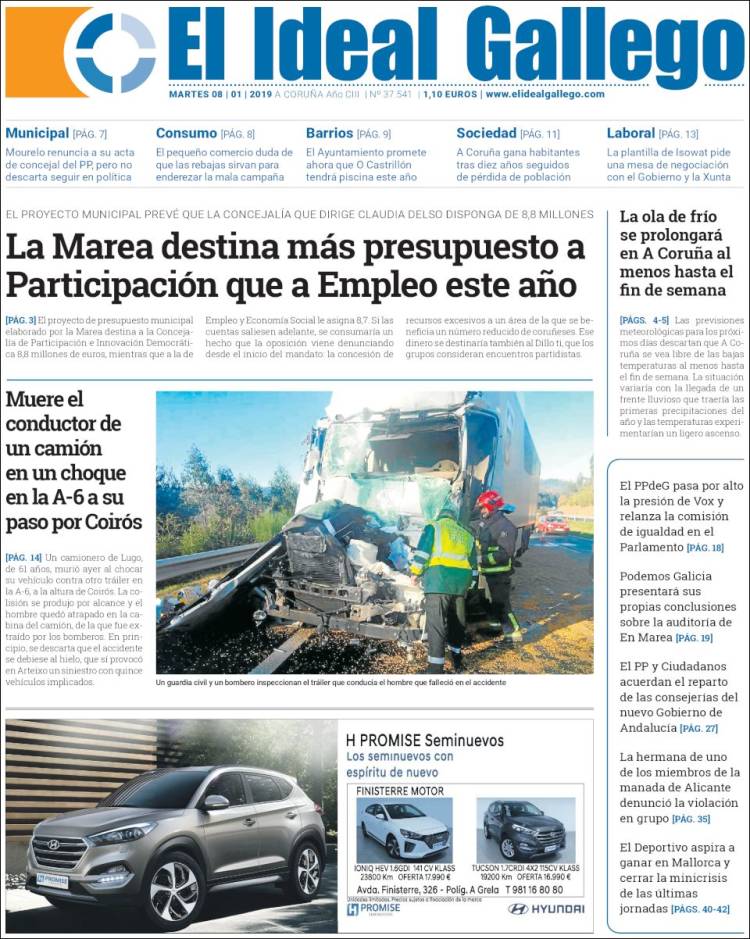 Portada de El Ideal Gallego (Espa&ntilde;a)