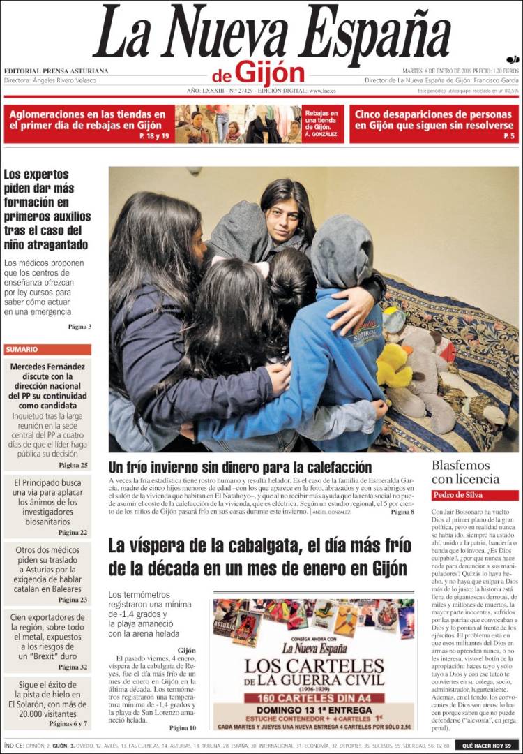 Portada de La Nueva España - Gijón (Espa&ntilde;a)