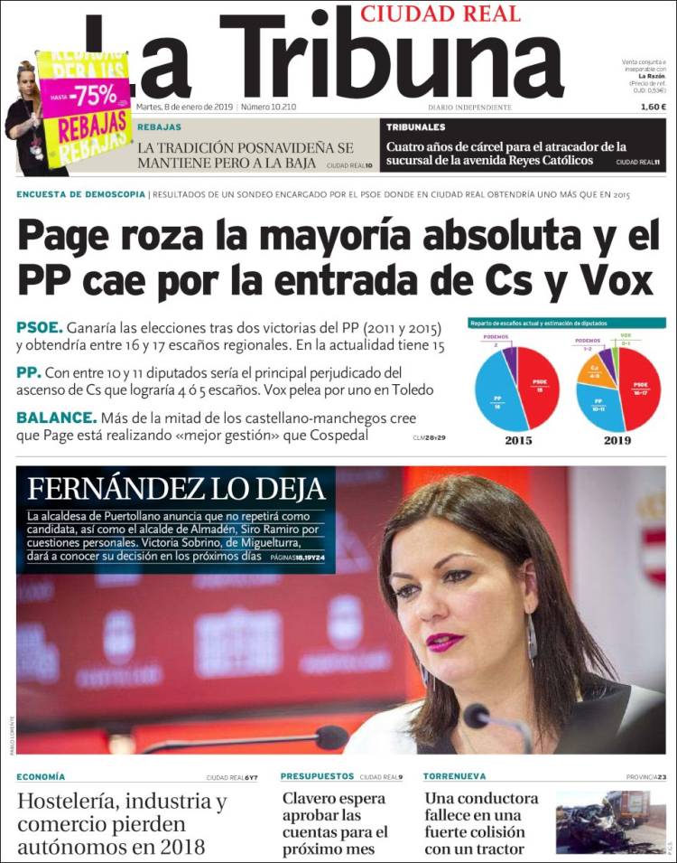 Portada de La Tribuna de Ciudad Real (Espa&ntilde;a)