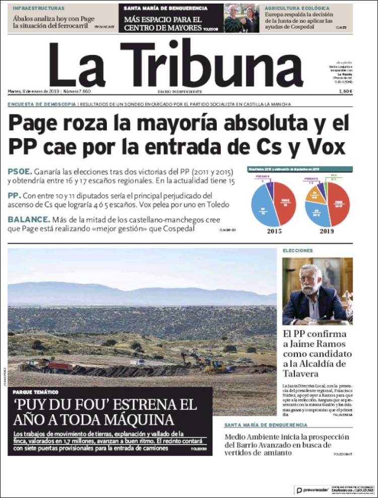 Portada de La Tribuna de Toledo (Espa&ntilde;a)