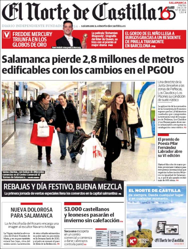 Portada de Norte de Castilla - Salamanca (Espa&ntilde;a)