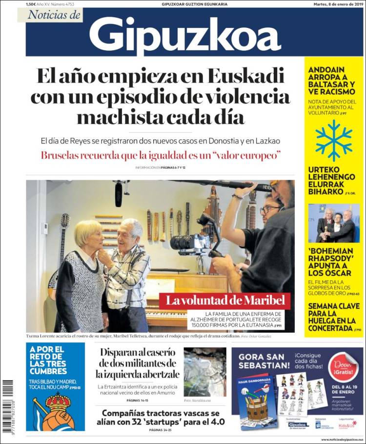 Portada de Noticias de Gipuzkoa (Espa&ntilde;a)
