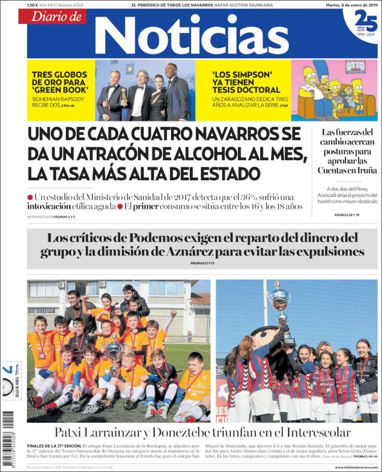 Portada de Noticias de Navarra (Espa&ntilde;a)