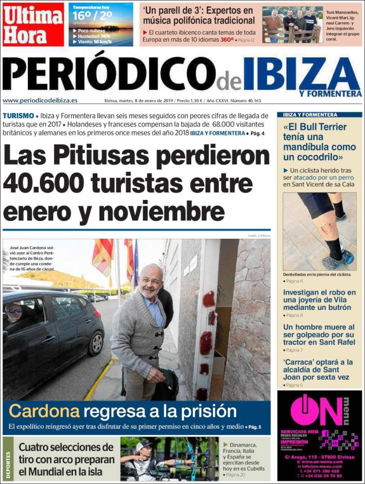 Portada de Periódico de Ibiza (Espa&ntilde;a)