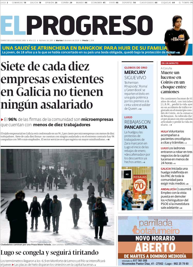 Portada de El Progreso (Espa&ntilde;a)