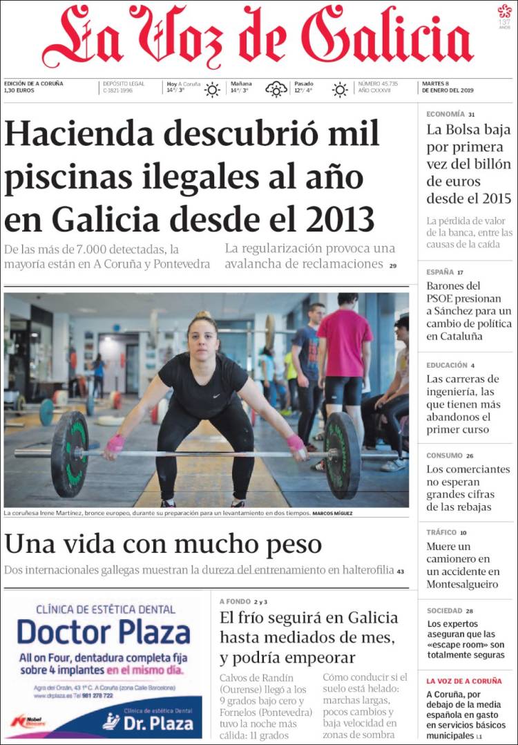 Portada de La Voz de Galicia (Espa&ntilde;a)