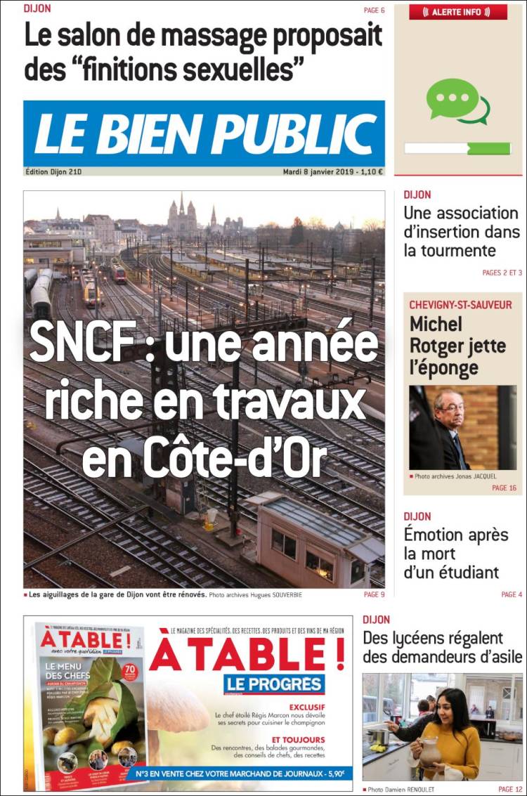 Portada de Le Bien Public (Francia)