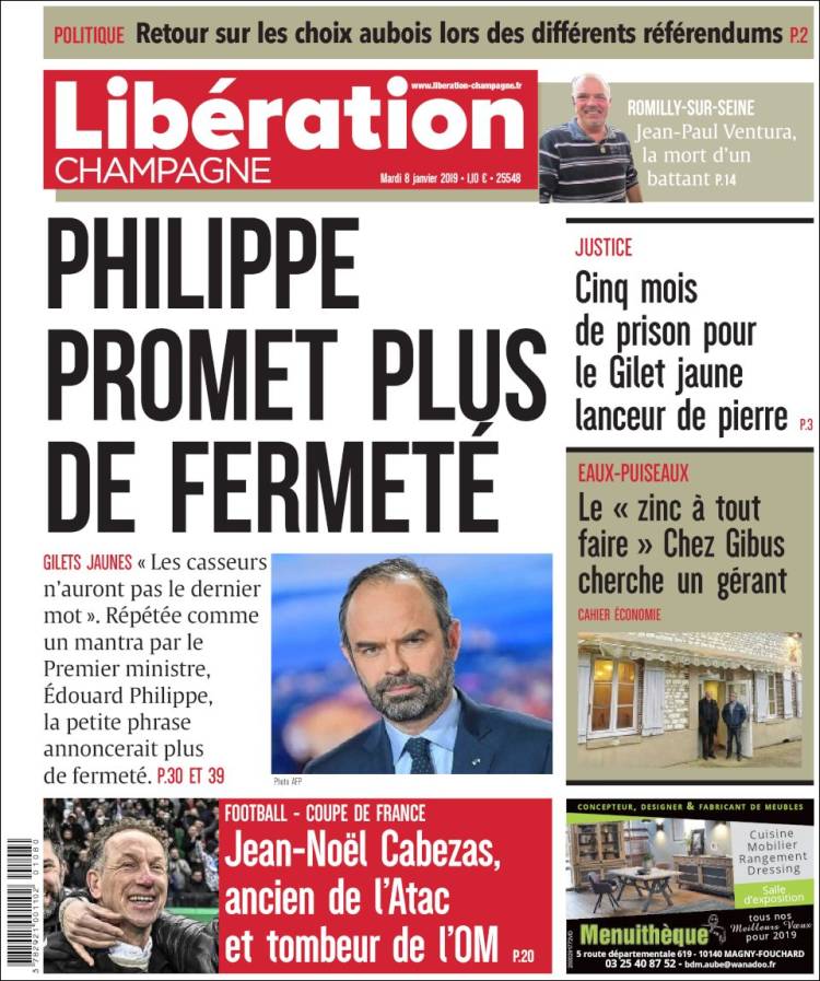Portada de Libération Champagne (Francia)